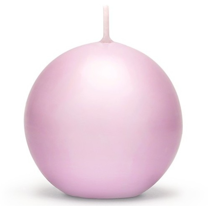 6 ball candles Torino light pink 8cm