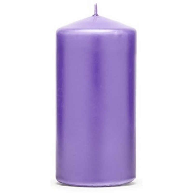 6 pillar candles Rio purple 12cm