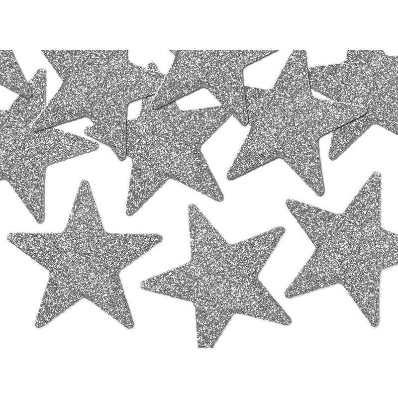 8 Glitter Stars Decoration 5cm