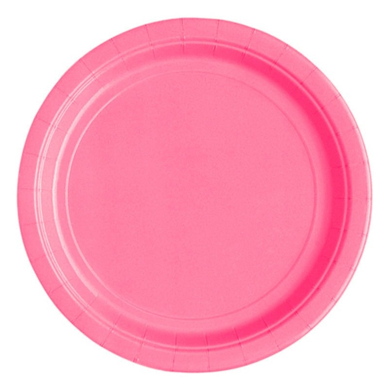 8 paper plates Vera pink 18cm