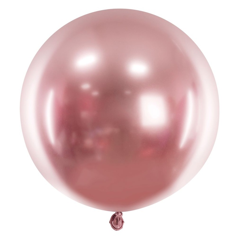 Balloon round glossy rose gold 60cm
