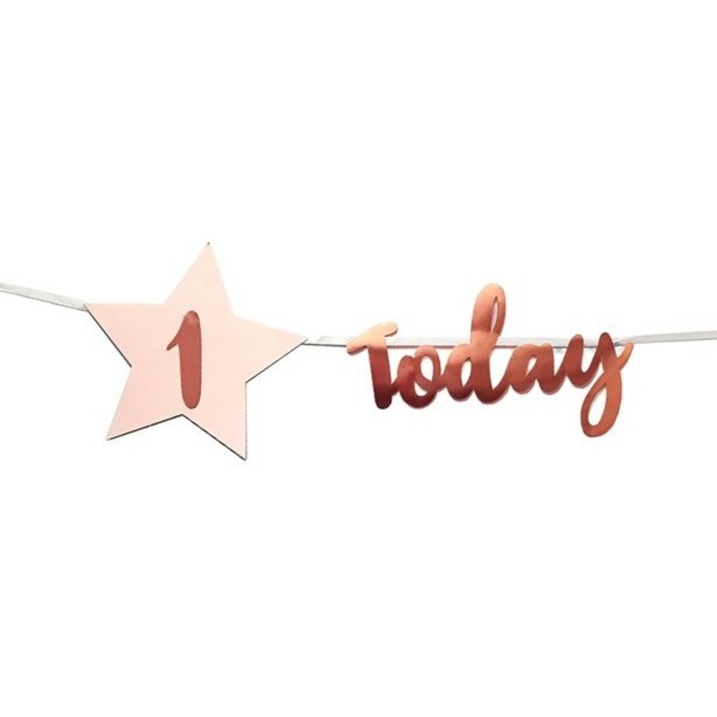 DIY birthday garland rose gold