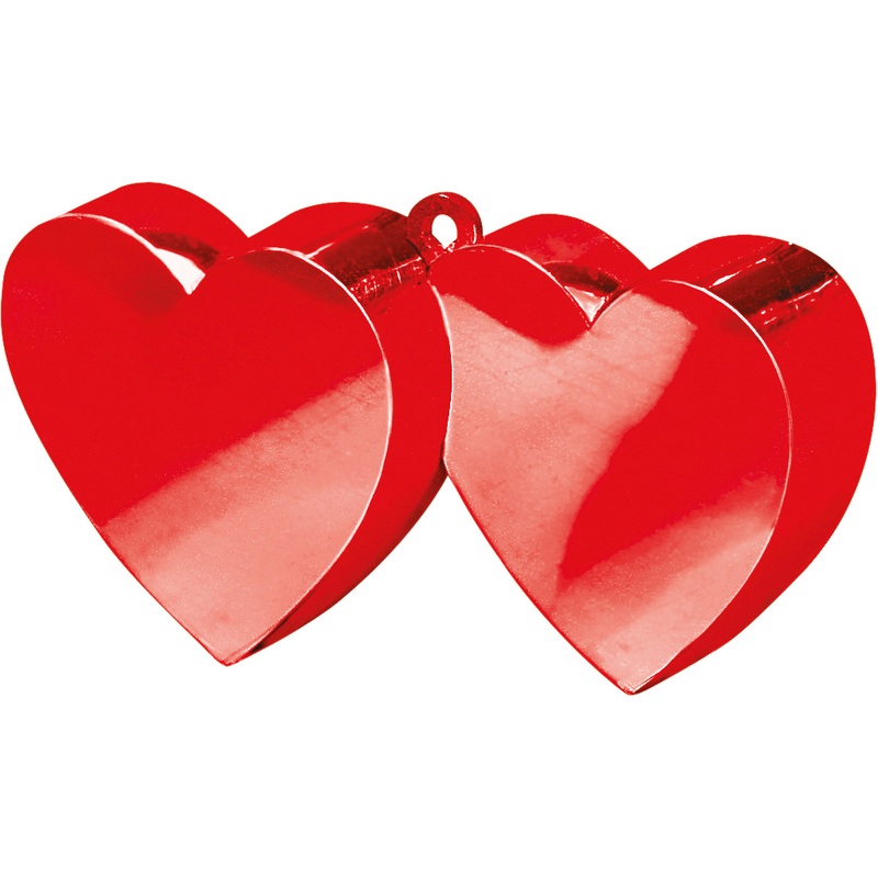 Double heart balloon weight in red