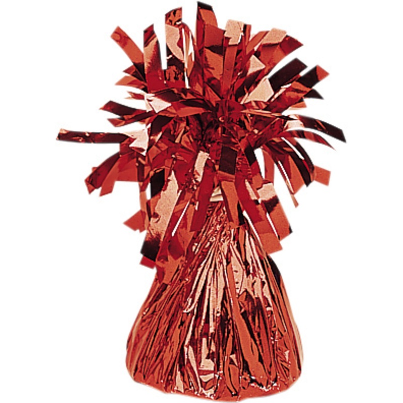 Fringed cone balloon weight in red-brown