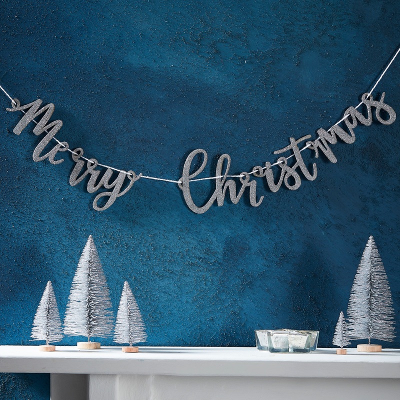 Frosty Merry Christmas Garland 1m