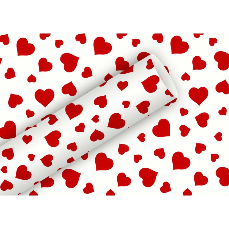 Geschenkpapier Lovely wei/rot 2mx70cm