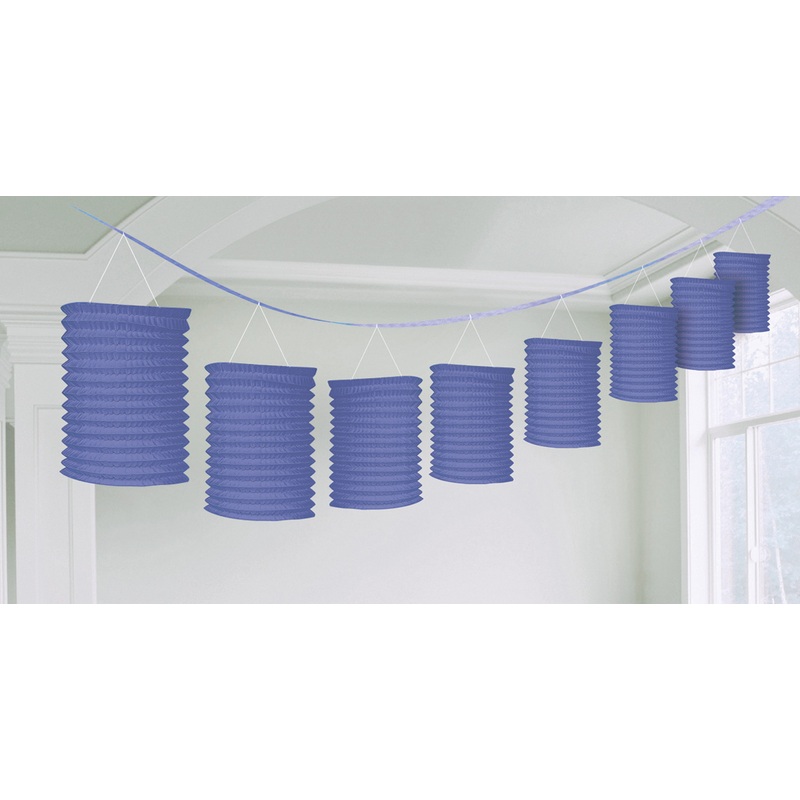 Purple paper lantern garland 3.65m