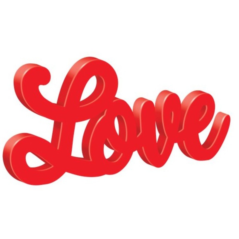 Red love deco lettering 33 x 14cm