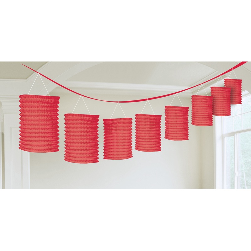 Red paper lantern garland 3.65m