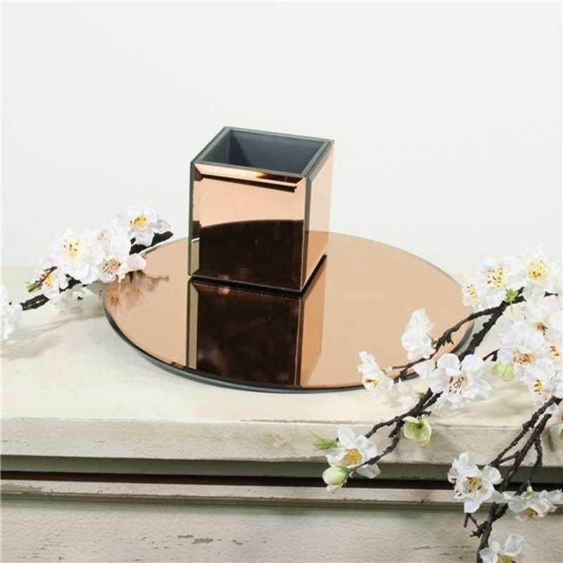 Round mirror plate rose gold 30cm
