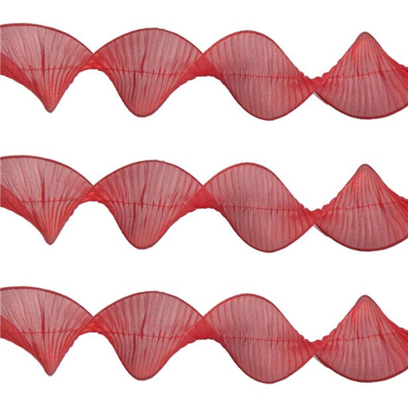 Ruffle ribbon red 2.7m