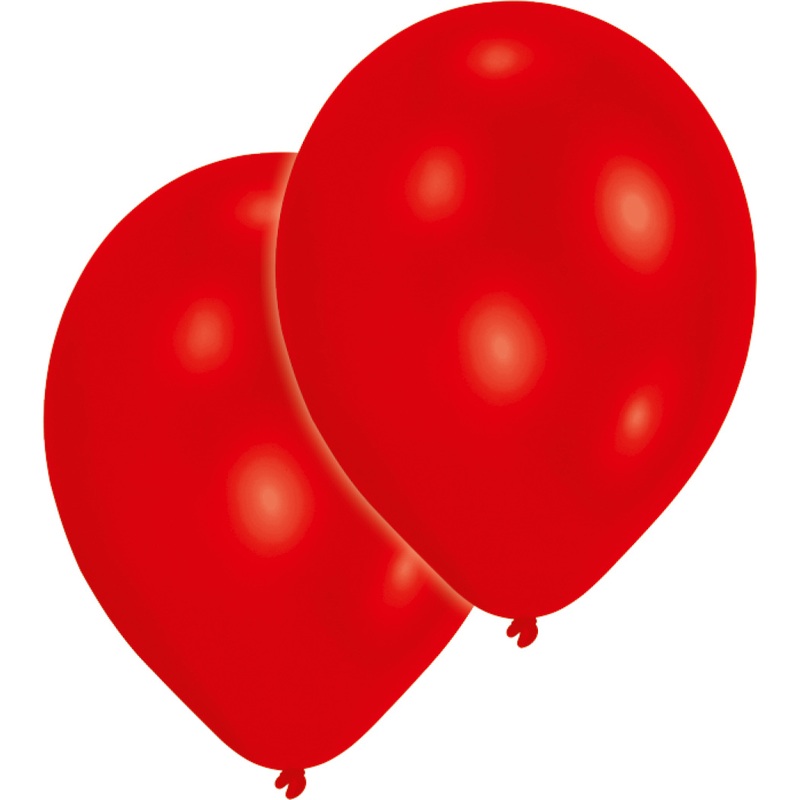 Set of 10 red metallic balloons 27.5cm
