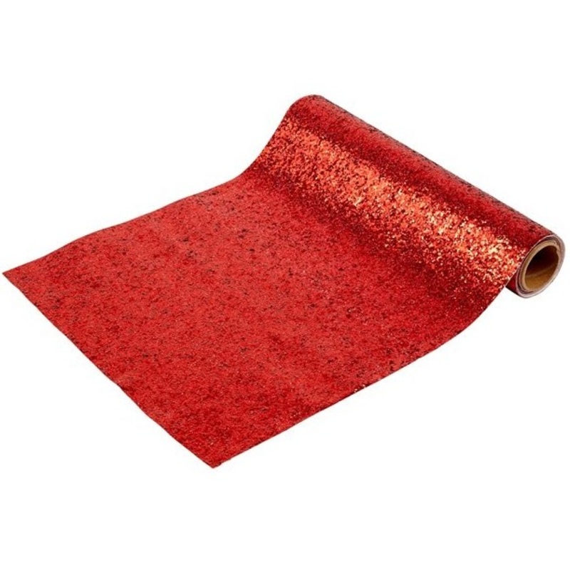 Shiny table runner red 1.8m