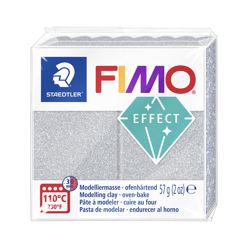 STAEDTLER FIMO Modelliermasse Effect Glitter silber 57g
