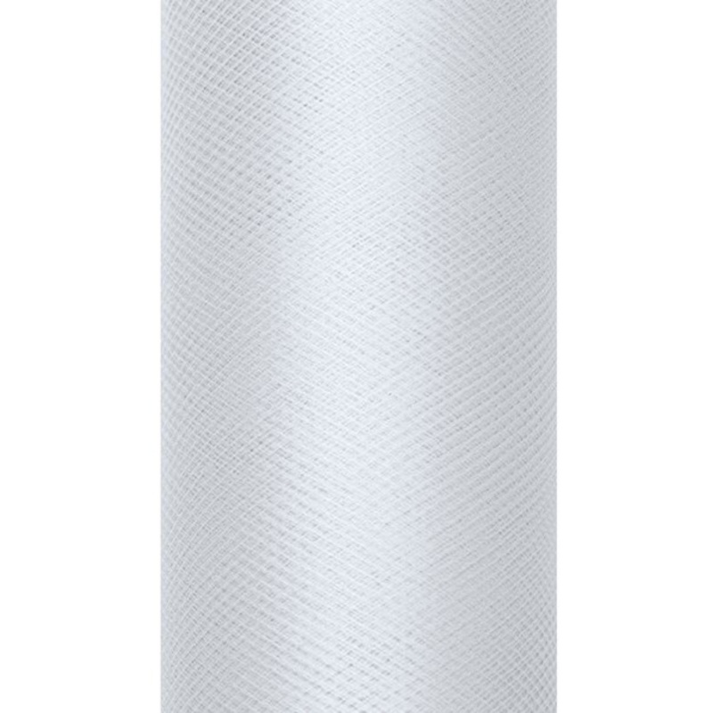 Tulle fabric Luna light gray 20m x 8cm