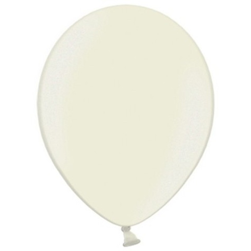 100 Celebration metallic balloons cream 29cm