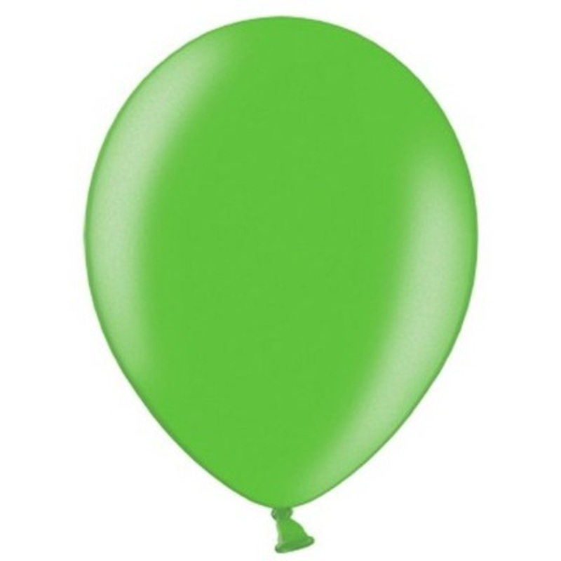 100 Celebration metallic balloons green 23cm