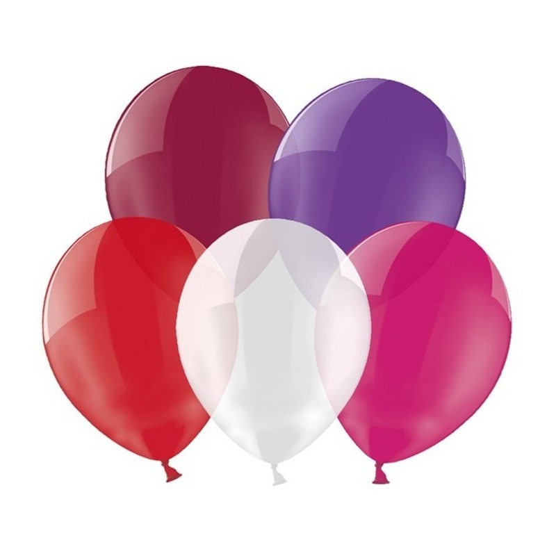 100 transparent party star balloons mix 23cm