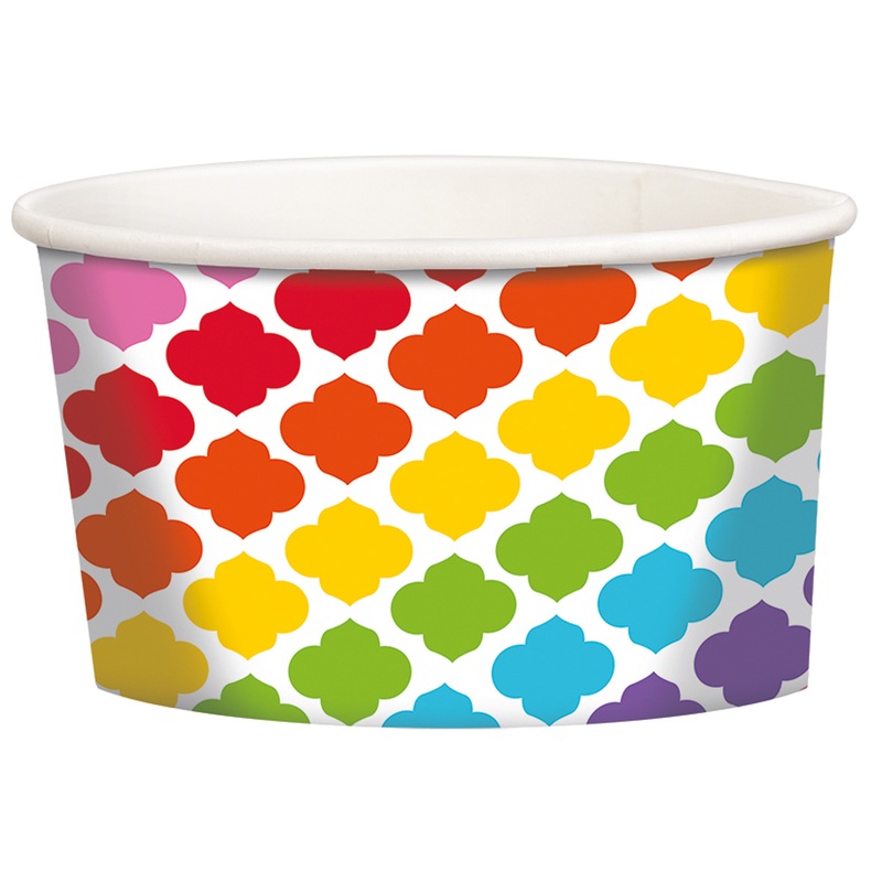 12 dessert cups with colorful clouds 9,5cm