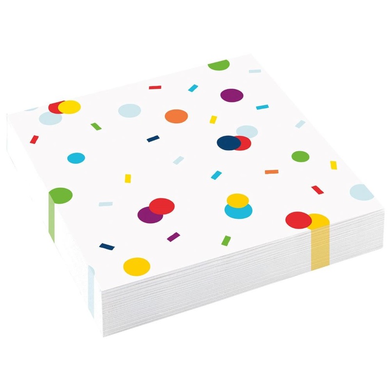 20 confetti party napkins 33cm