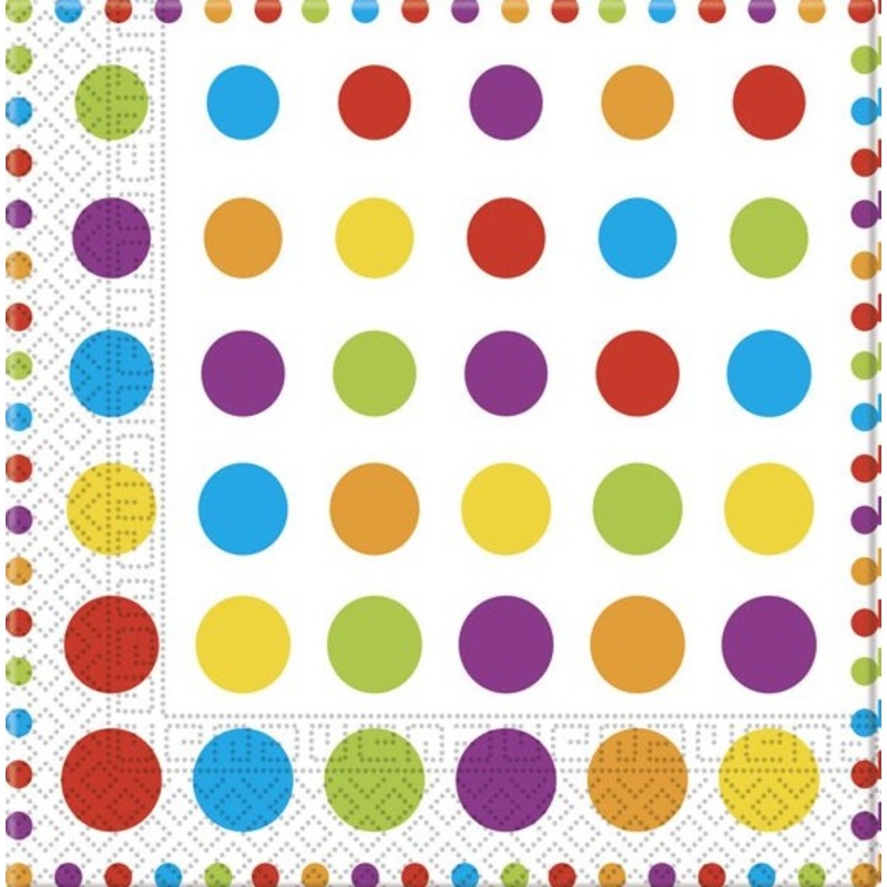 20 dotted party napkins 33cm