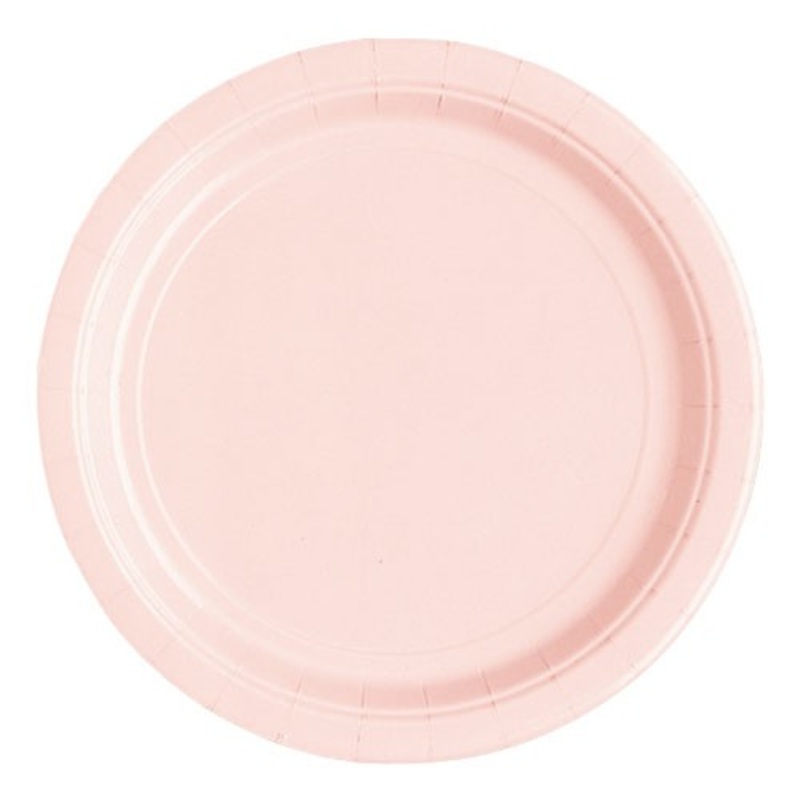 20 party paper plates Valentina light pink 18cm