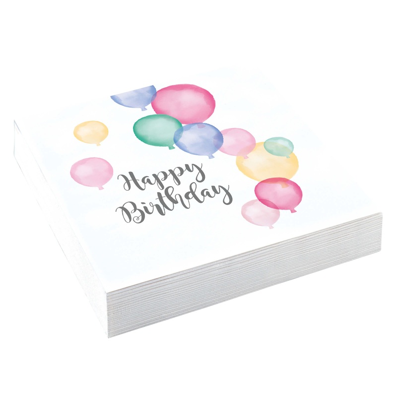 20 pastel birthday napkins 33cm