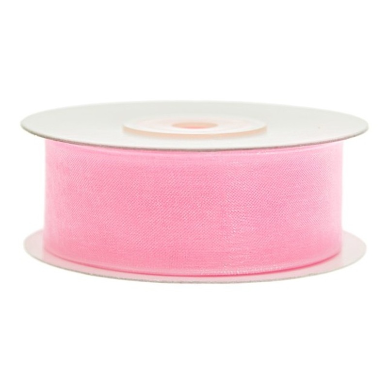 25m chiffon gift ribbon light pink