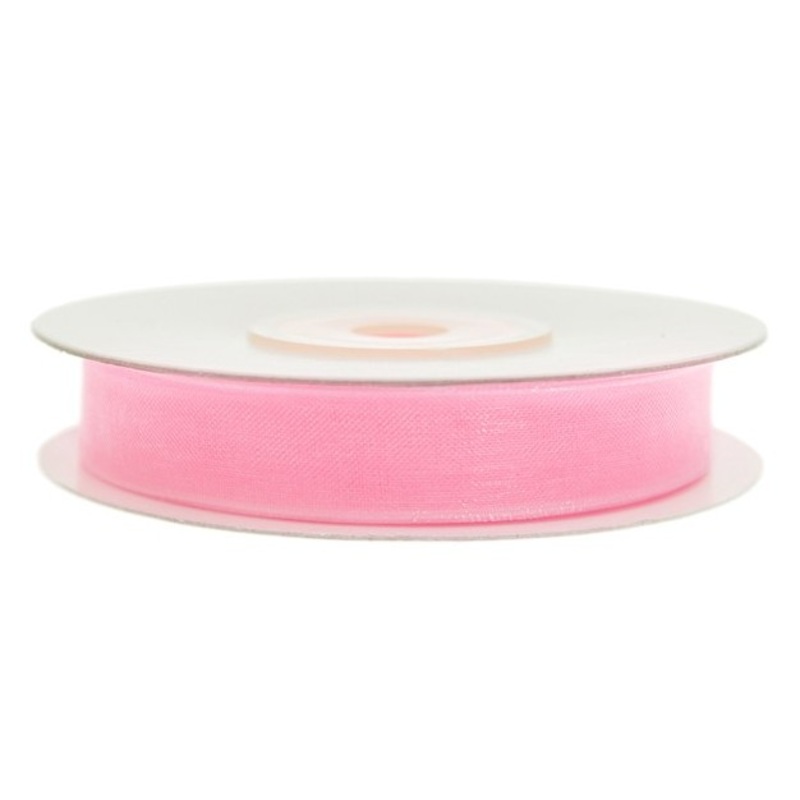 25m gift ribbon light pink chiffon look