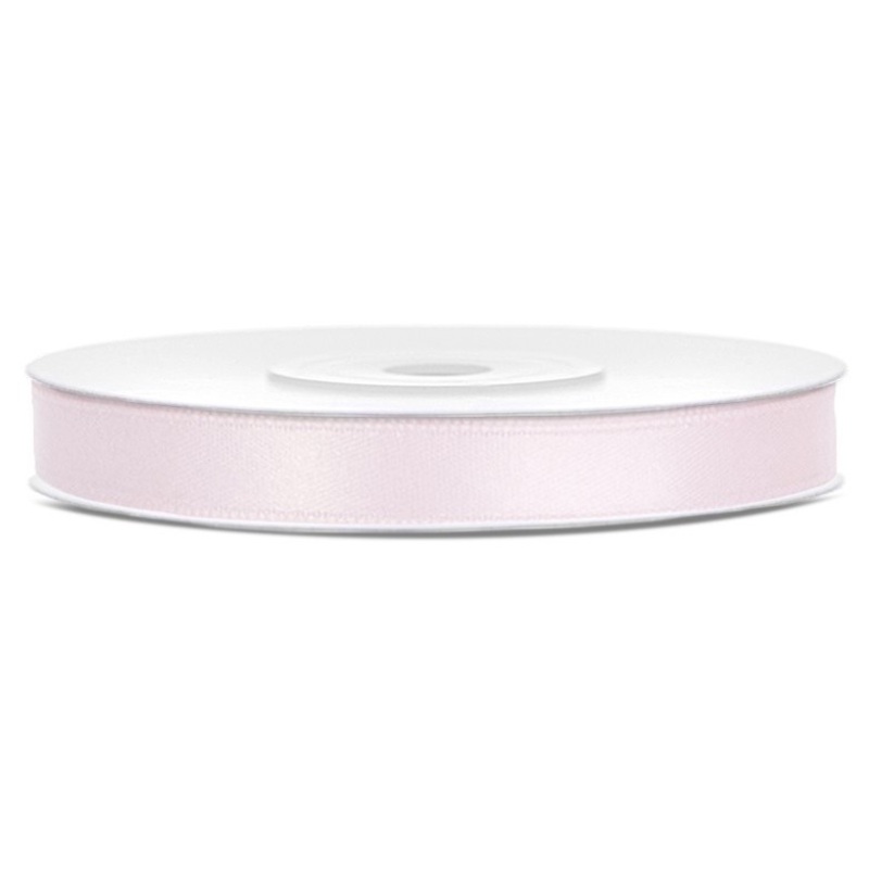 25m satin ribbon, powder pink 6mm wide