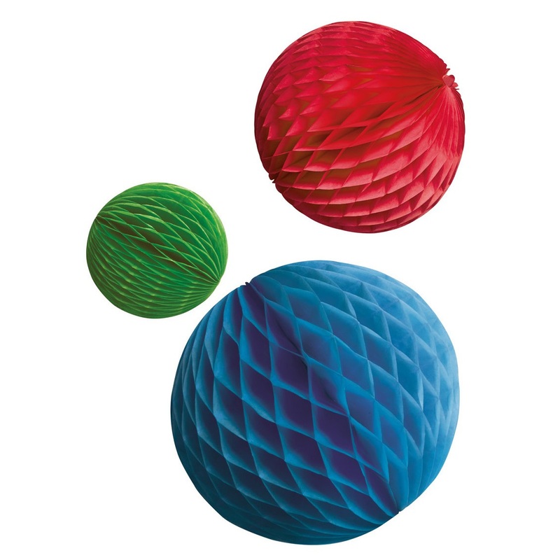 3 Shiny Rainbow Honeycomb Balls