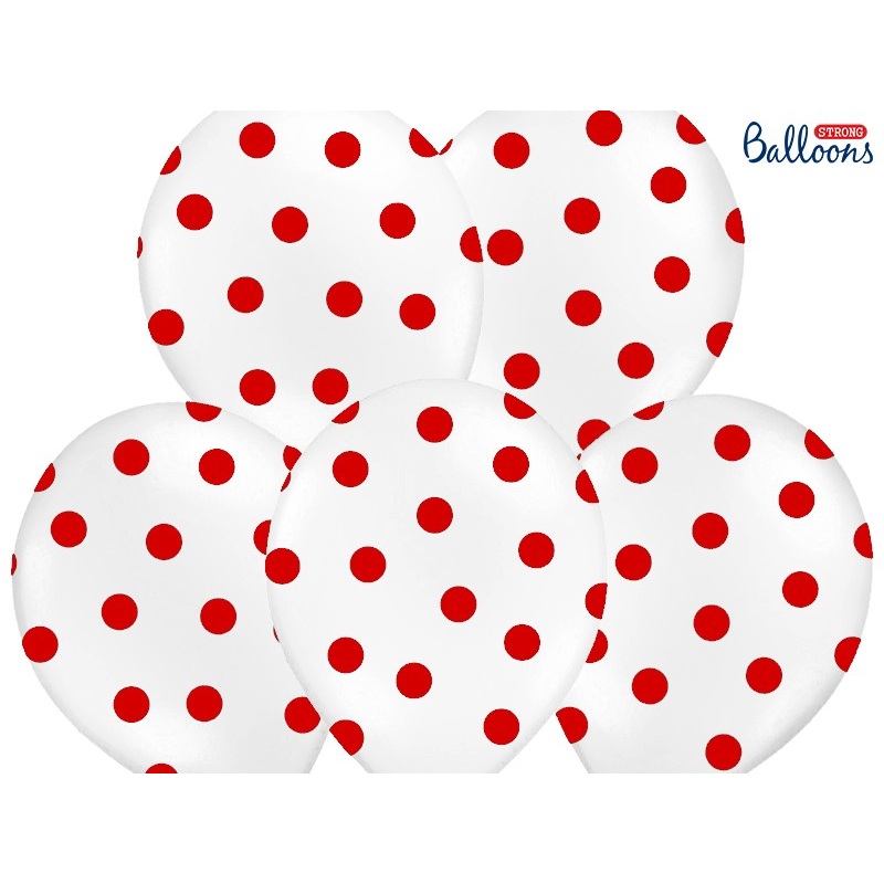 50 dotted balloons pastel white