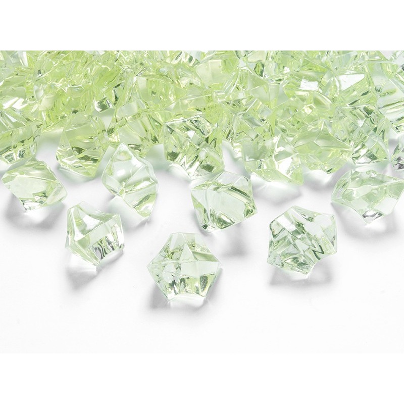 50 light green scattered crystals