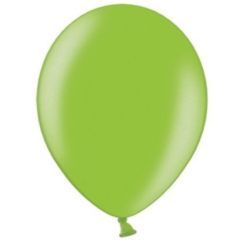 50 Party Star metallic balloons apple green 27cm