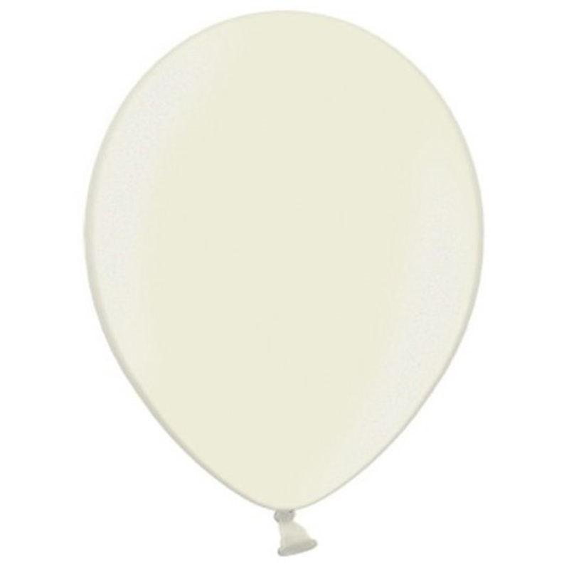 50 party star metallic balloons cream 30cm