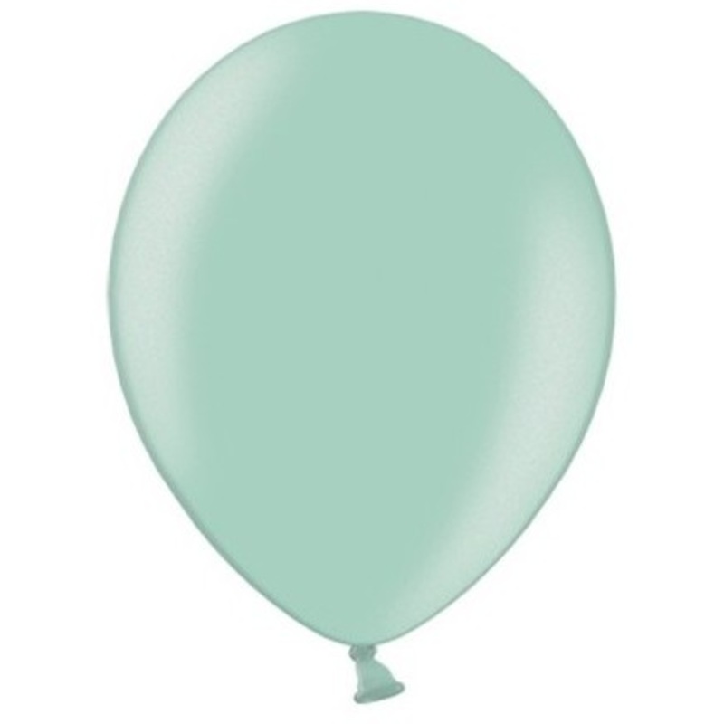 50 Partystar metallic balloons mint 23cm