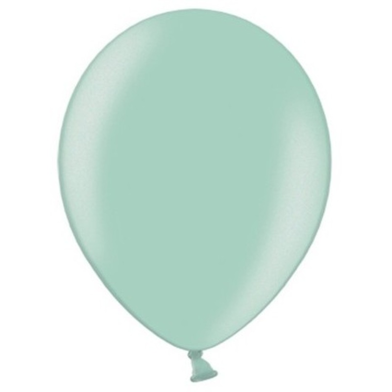 50 Partystar metallic balloons mint 27cm
