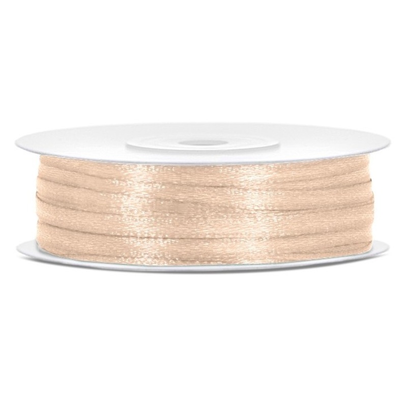 50m satin gift ribbon cream 3mm wide