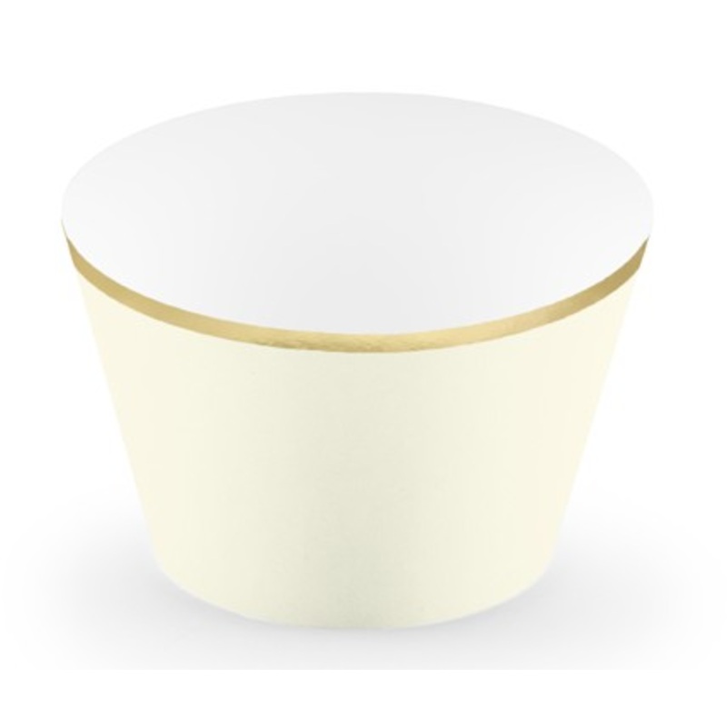 6 cream-gold cupcake borders