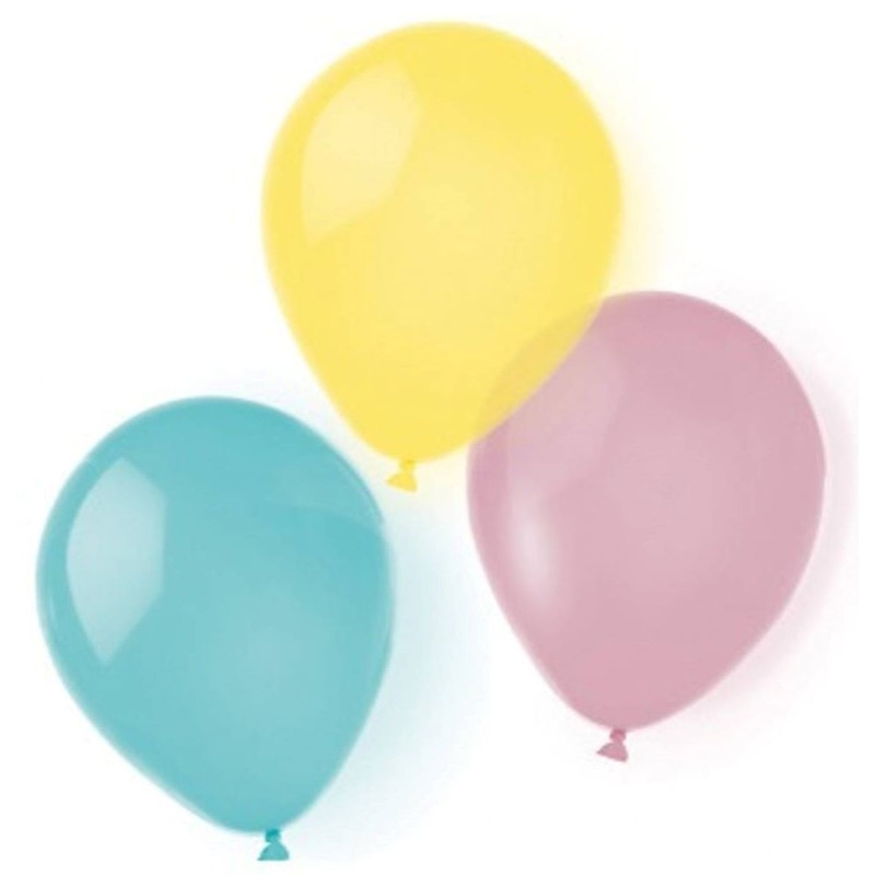 8 pastel colored balloons 25cm