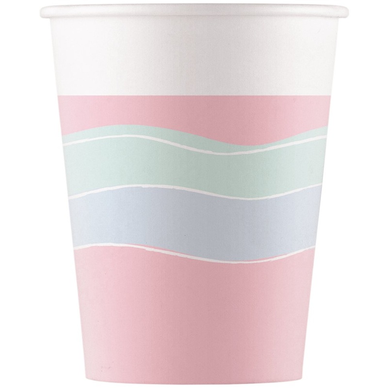 8 pastel party cups 200ml