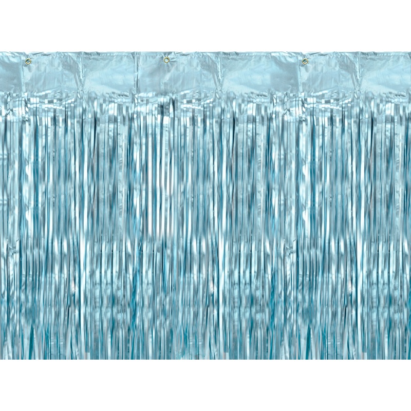 Baby Blue Metallic Tinsel Curtain 250 x 90cm