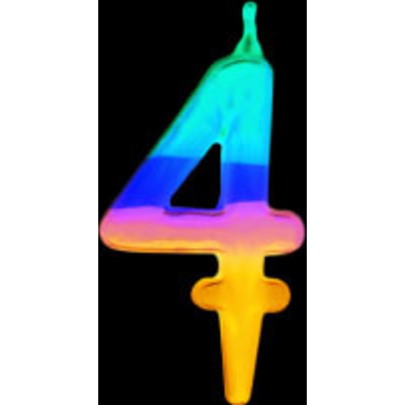 Colorful birthday cracker cake candle number 4