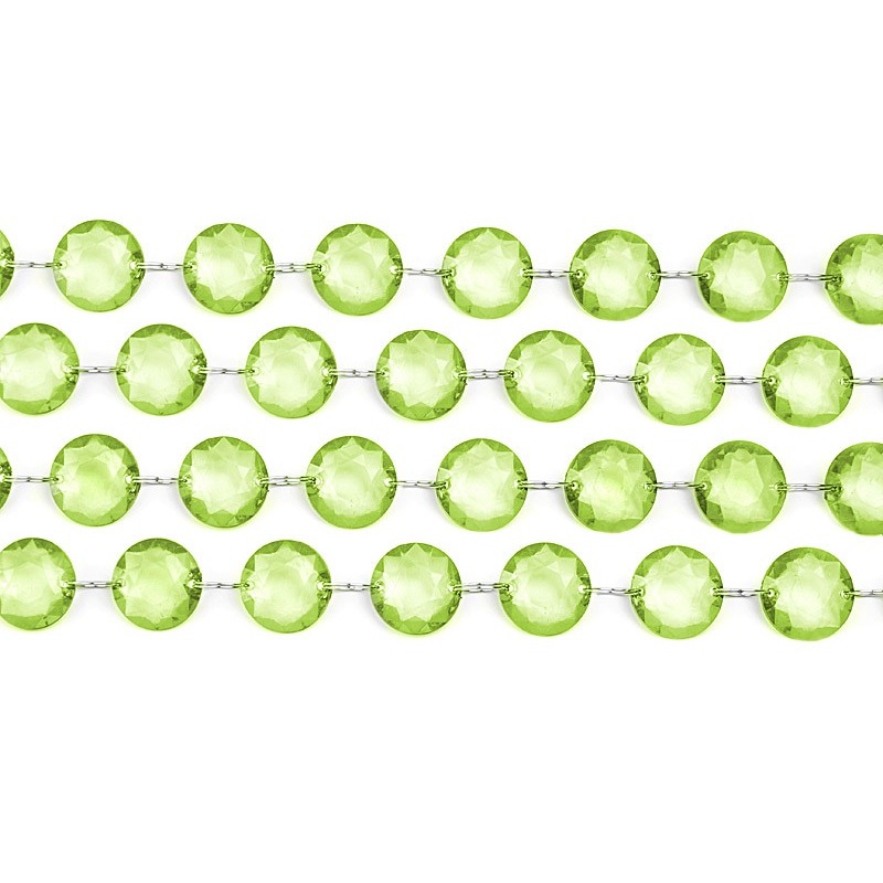 Crystal bead hanger light green 1m