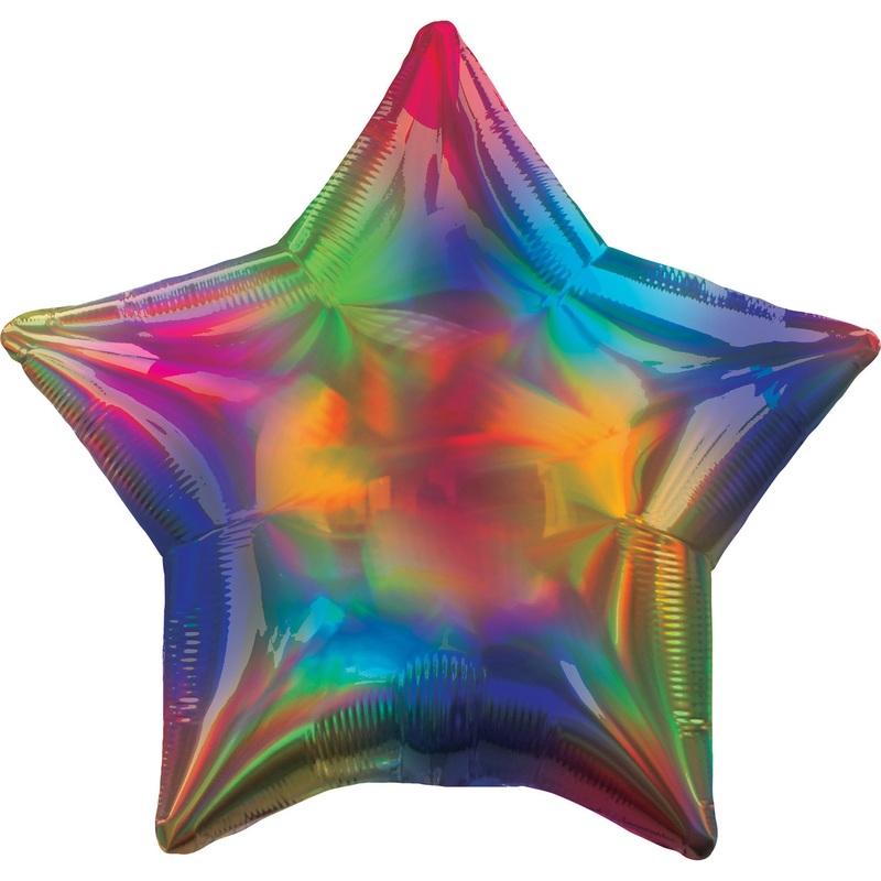 Holographic foil balloon colored 45cm