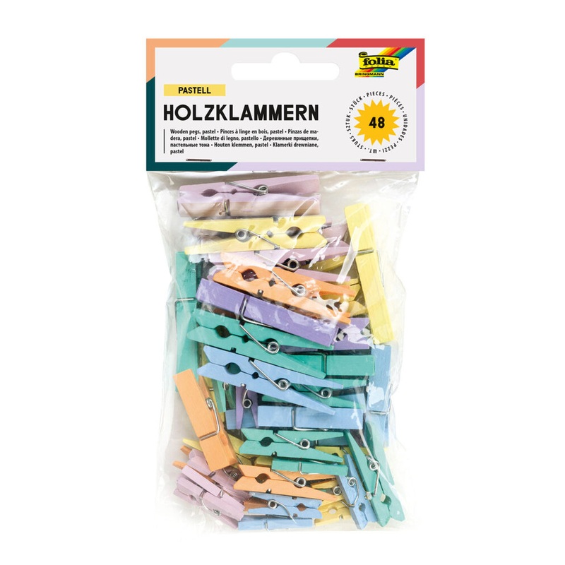 Holzklammern pastell 48 Stck
