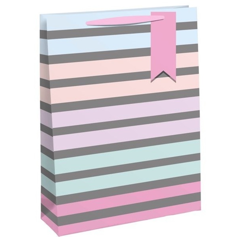 Pastel stripe gift bag