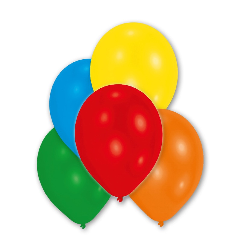 Set of 10 colorful metallic balloons 27.5cm