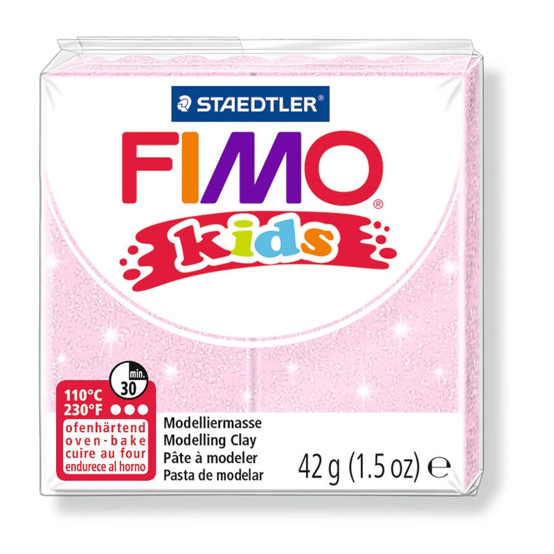 STAEDTLER FIMO Modelliermasse kids Normalblock perlglanz rosa 42g