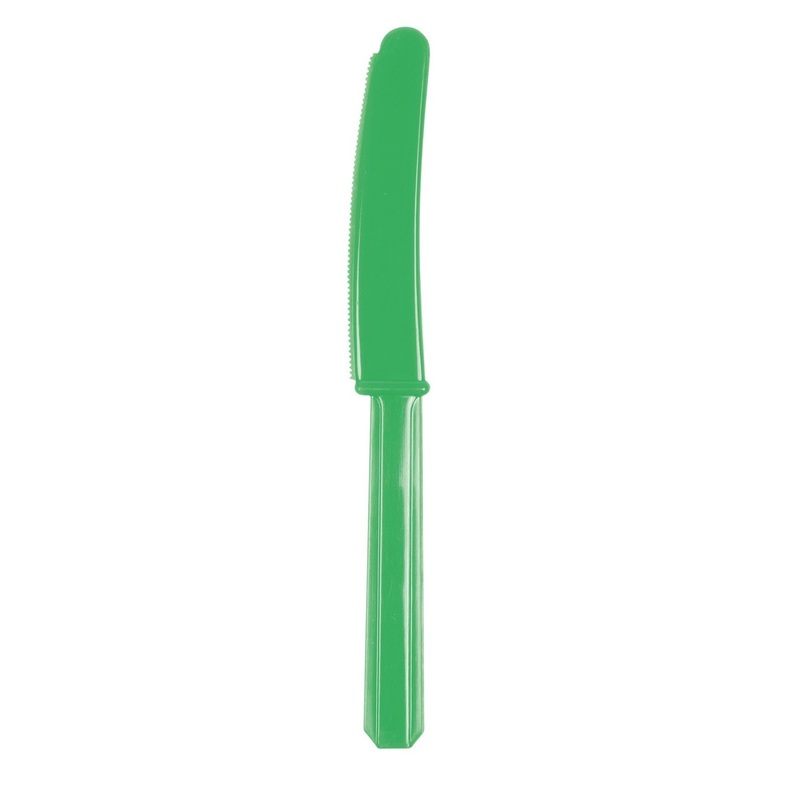 10 party buffet plastic knives kiwi green 17.2cm